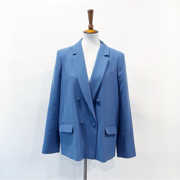 Sezane Christie Jacket Blazer Vintage Blue Size 42 - Picture 5 of 12